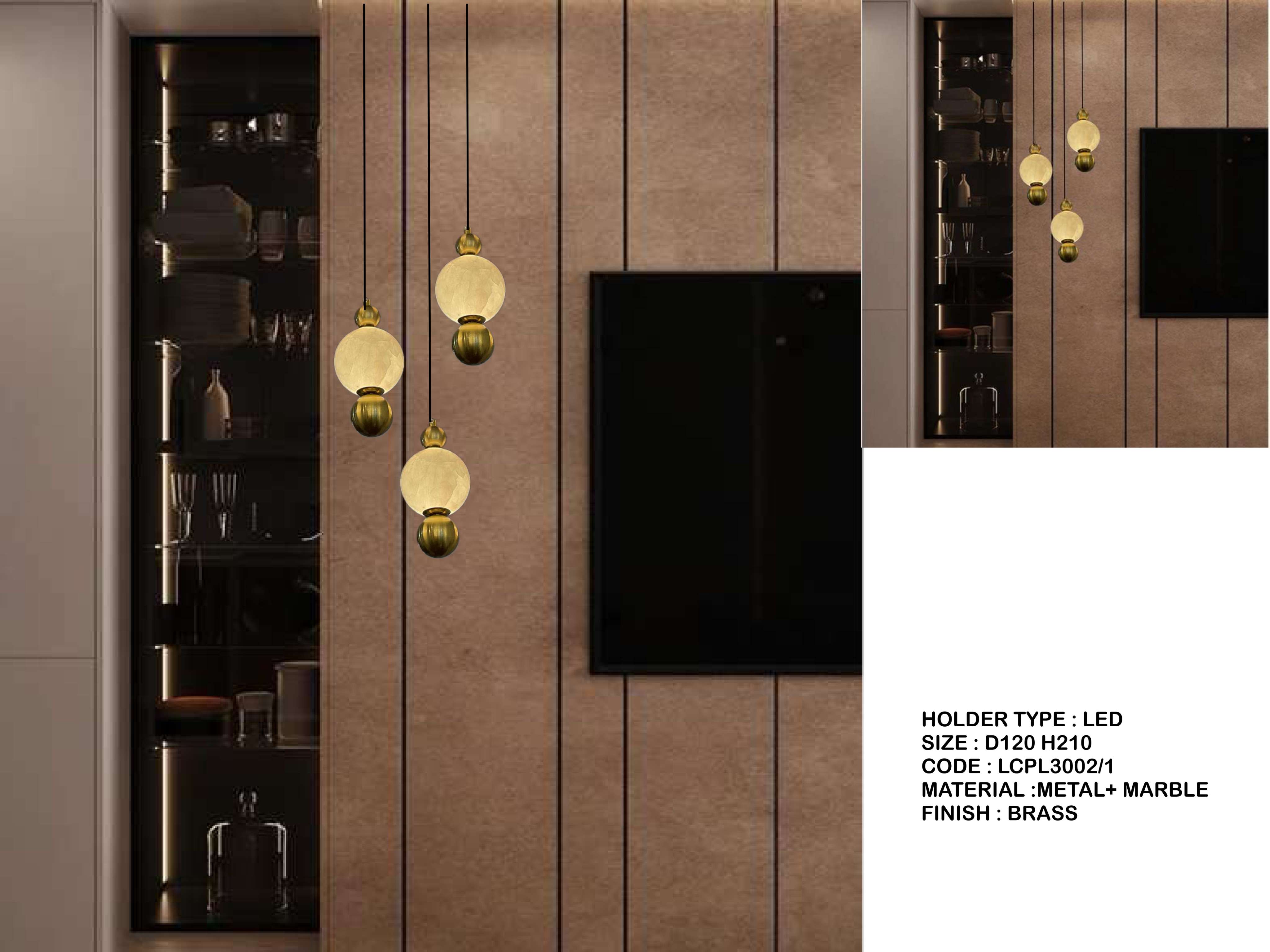 Beyond Lights - Marble Pendant Light- LCHL